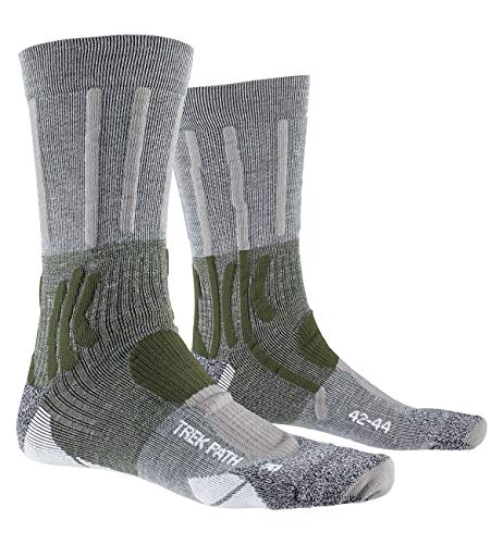 X-Socks Trek Path Socks, Dolomite Grey/Forest Green, 35-38