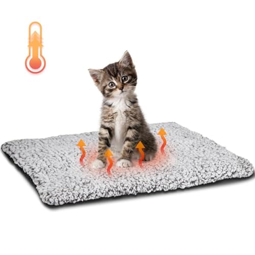OCKULT Selbstwärmendes Katzenbett-Pad, selbstheizende Thermo-Katzen- und Hundebett-Matte, Haustier-Wärmekissen für Katzen, waschbar, rutschfest, selbstheizend, für kleine, mittelgroße Katzen, Hunde,
