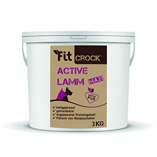 cdVet Fit-Crock Hundefutter trocken Active Lamm Maxi 3 kg, getreidefrei