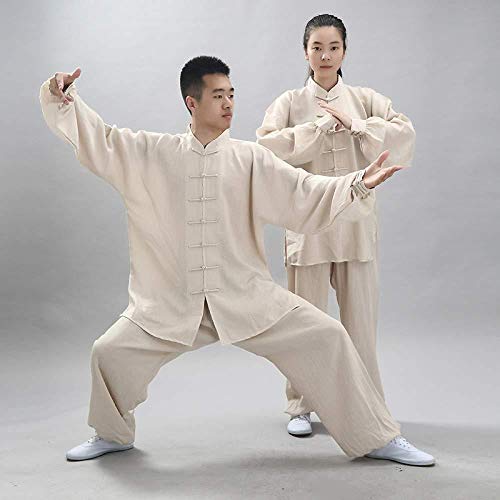 JTKDL Kung Fu Anzug, Tai Chi Kleidung Sommer Baumwolle Und Leinen Tai Chi Kleidung Tai Chi Kleidung Männer Und Frauen üben Kleidung Frühling,B-XXL