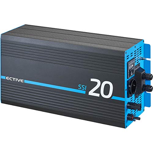 ECTIVE 12V zu 230V 2000W Reiner Sinus-Wechselrichter SSI 20 mit MPPT-Laderegler, Batterie-Ladegerät, NVS- und USV-Funktion