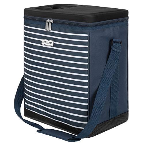 anndora Kühltasche 32 Liter Navy blau weiß - Kühleinsatz passend für reisenthel carrycruiser