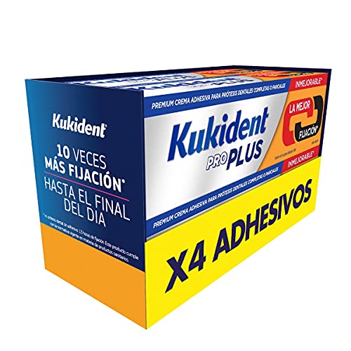 Kukident Pro Plus Zahnprothesen-Kleber, 4er-Pack