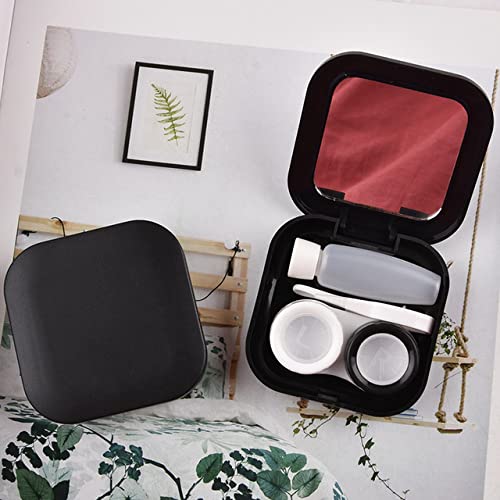 Tasche Tragbare Kontaktlinsentasche für Damen und Herren Leicht zu tragende Aufbewahrungsbox für Schönheitsschüler mit Spiegel Reiseset Kontaktlinsentasche-C,CN
