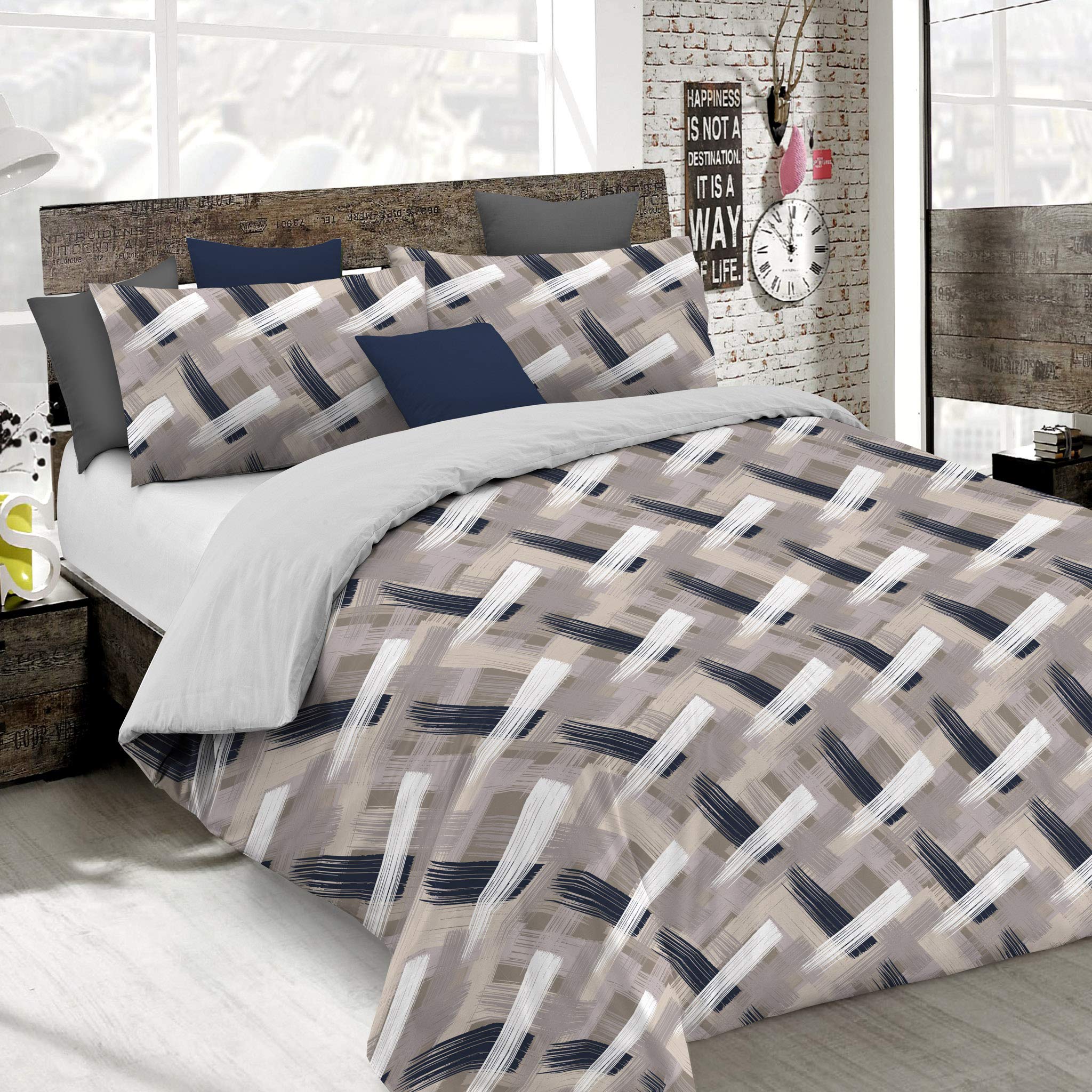 Fantasy Italian Bed Linen Bettbezug, Kleine doppelte, Mikrofaser, Pinselstrichen