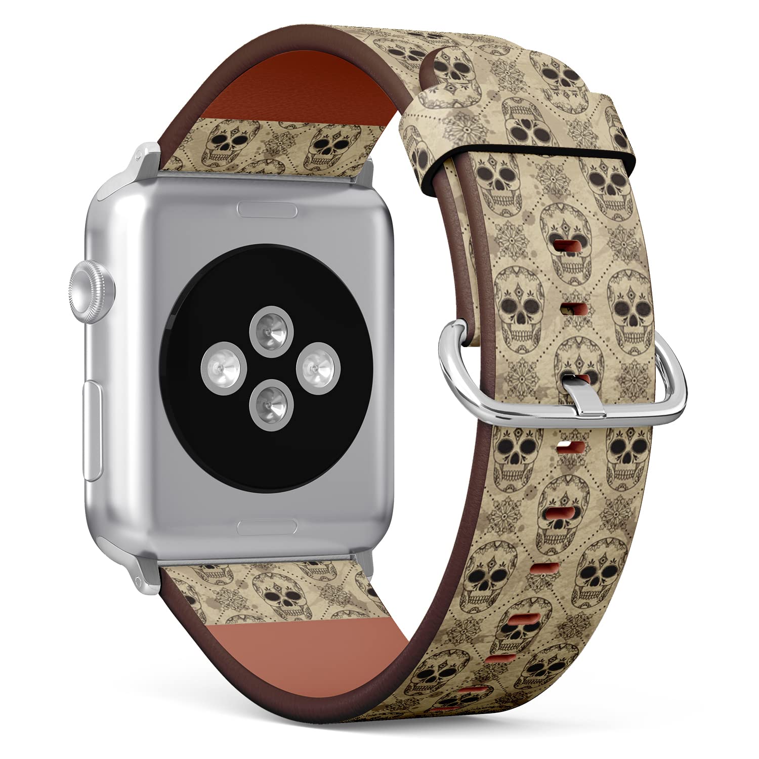 IKIKI-TECH Kompatibel mit Apple Watch-Armband, 38 mm, 40 mm, 41 mm (Totenkopf-Muster), veganes Ersatzarmband für iWatch Series 8, 7, 6, 5, 4, 3, 2, 1 Ultra SE