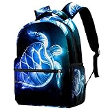 Backpack Rucksack Blaue Schildkröte Schulrucksack Wasserdicht Schultaschen Für Jungen Mädchen Teenager 29.4x20x40cm