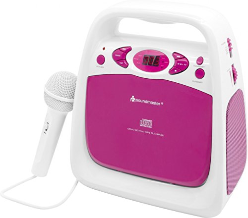 SoundMaster KCD 50 Kinder CD-Player AUX, CD, UKW, USB Inkl. Karaoke-Funktion, Inkl. Mikrofon Pink