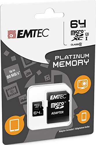 EMTEC MICROSDXC KARTE 64GB CL10 PLATINUM