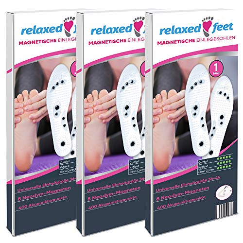 Good Living Products Relaxed Feet – Magnetische Einlegesohlen unisex – Geleinlagen für Schuhe (3 Paar)