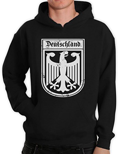 Deutschland Adler Deutsches Fan-Motiv EM Olympiade Einheit Schwarz XX-Large Kapuzenpullover Hoodie