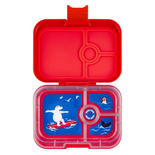 Yumbox Panino M Lunchbox (Roar Red) - mittelgroße Brotdose mit 4 Fächern | Kinder Bento Box für Kindergarten, Schule, Erwachsene