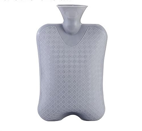Wärmflasche mit Bezug,Wärmflasche 2PCS Wärmflasche Einfarbig Dicke Silikon Gummi Wärmflasche Bewässerung Handwärmer Warm Palace Warme Tasche (Color : 2PCS Gray L)