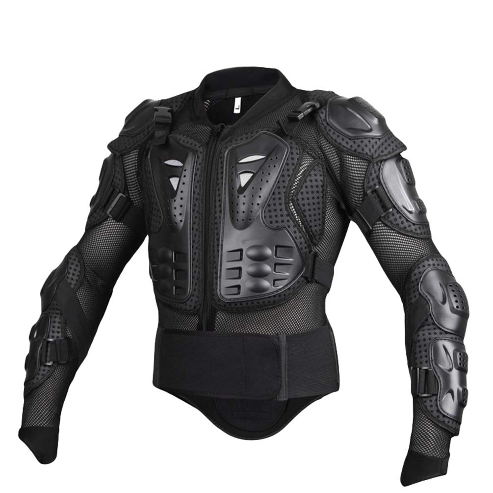 LvRaoo Motorrad Schutz Jacke Atmungsaktiv Einstellbar Brustschutz Sport Fallschutz Schutzjacke Motocross Protektorenjacke (Schwarz, 2XL)