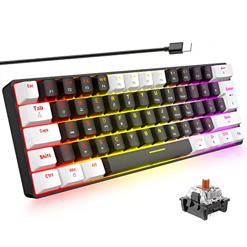 Gaming Mechanische Tastatur Brown Switch Mischfarbe Schwarz & Weiß