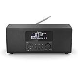 Hama Digitalradio DR1400 (DAB/DAB+/FM, Radio-Wecker mit 2 Alarmzeiten/Snooze/Timer, 4 Stationstasten, Stereo, beleuchtetes Display, kompaktes Digital-Radio) schwarz