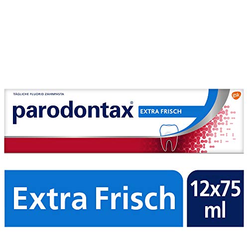 PARODONTAX Extra Frisch, tägliche Zahnpasta mit Fluorid, 12x75ml (12er Pack), bei Zahnfleischbluten