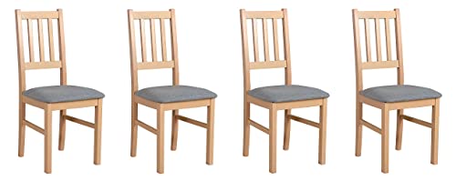 GREKPOL - 4er Set Esszimmerstühle Gepolsterter Stuhl mit Buchenholz Beinen und Weich Gepolsterte Chair für Esszimmer Küche -BOS 4 (4-er)