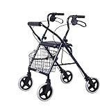 Rollator Rollator Faltbar Aluminiummobilität Wanderhilfe □ Leichter Faltrollgeräuschen Wanderrahmen □ höhenverstellbar älterer Wanderer