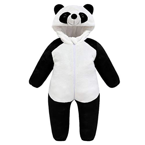 SOIMISS Baby Panda Kostüm Tier Cosplay Pyjama Winter Herbst Flanell Kapuze Strampler Overall für Neujahr Weihnachten Dress Up Accessoires Geschenk 70Cm