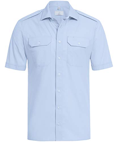 GREIFF Herren Pilothemd 1/2 Corporate WEAR 6731 Basic Regular Fit - Bleu - Gr. 43/44