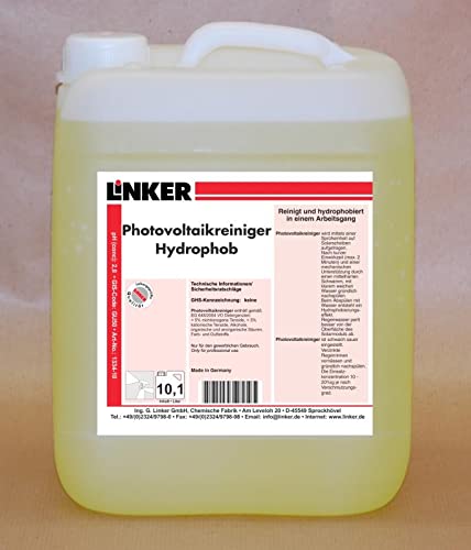 Linker Chemie Photovoltaikreiniger Hydrophob 10,1 Liter - Reinigt und hydrophobiert in einem Arbeitsgang | Reiniger | Hygiene | Reinigungsmittel | Reinigungschemie |