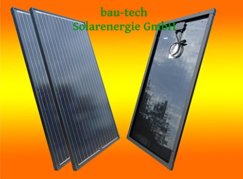 bau-tech Solarenergie 2 Stück 130Watt Solarmodule Solarpanel Monokristallin Full Black (Schwarz) GmbH