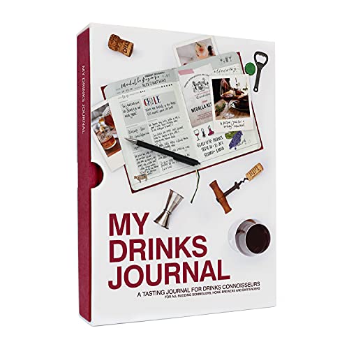 Suck UK Drinks Journal Book | Wine Tasting Journal Notizbuch & Home Bar Accessories | Drink Gifts for Dad | Bullet Journal for Beer, Spirits or Whisky Tasting | Fun Wine Journal & Cocktail Book