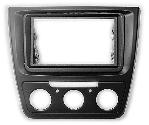 carav 11–584 Doppel DIN Autoradio Radioblende DVD Dash Installation Kit für Skoda Yeti 2009 + (Manuelle Klimaanlage) Faszie mit 173 * 98 mm und 178 * 102 mm