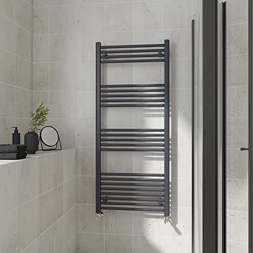 WarmeHaus Handtuchheizung, gerade, anthrazit, Badezimmerleiter-Stil, Zentralheizung, 1400 x 600 mm