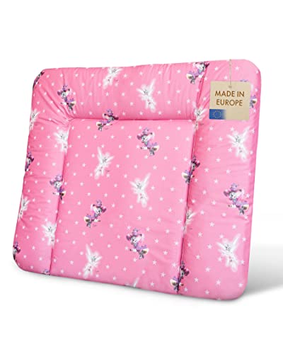 pic Bear Wickelauflage - hochwertige Wickelmatte - Wickeltischauflage - pflegeleichte Wickelunterlage - Auflage wasserdicht - 85 x 72 cm - Sterne Pink