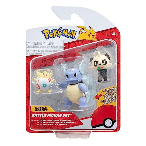 Pokémon PKW3051 - Battle Figure Set - Togepi, Pam-Pam, Schillok, offizielles Figuren Set