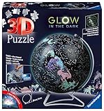 Ravensburger 3D Puzzle 11544 - Glow In The Dark Sternenglobus - 180 Teile - Nachleuchtender Globus für Kinder und Erwachsene