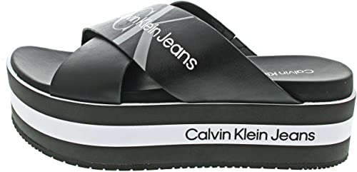 Calvin Klein Jeans Sandale Plateau-Sohle Crisscross schwarz Größe 40
