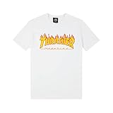 Thrasher Unisex Flame Tee White Youth T-Shirt, weiß, M