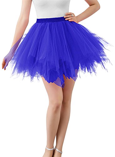 Karneval Erwachsene Damen 80's übergröße Tüllrock Tütü Röcke Tüll Petticoat Tutu Königsblau