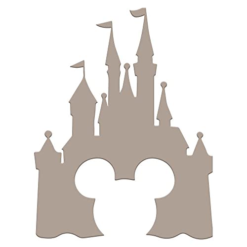 Declea Home Decor DC033FW21 Holz-Dekoration für Kinder, Disney-Mickey-Maus, Dekoration zum Aufhängen an der Wand, Schloss, Disney-Schloss, Taupe, 60 x 45 cm