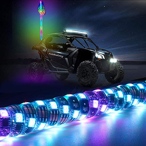 3FT Multicolor Spiral LED Peitsche Licht für Geländewagen ATV UTV RZR Trucks