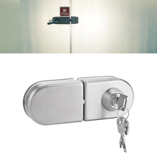 Glastürschloss - 10~12mm Edelstahl-Glas-Tür-Verriegelung mit Schlüsseln öffnen/schließen, für Haus, Hotel Badezimmeruse