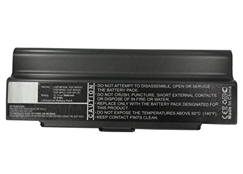 MicroBattery Laptop Battery for Sony 97.68Wh Li-ion 11.1V 8800mAh, MBXSO-BA0060 (97.68Wh Li-ion 11.1V 8800mAh Black, Sony VAIO VGN-S52B/ S, VAIO PCG-6C1N, VAIO VGC-LA38C, VAIO VGC-LA38C/ S,)