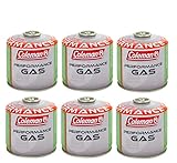 ALTIGASI 6 Stück – Kartusche Gas Coleman C300 Performance A Gewinde mit 240 g Gas (Mix BUTANO/PROPANO) für alle Produkte Coleman mit Schraubverbindung