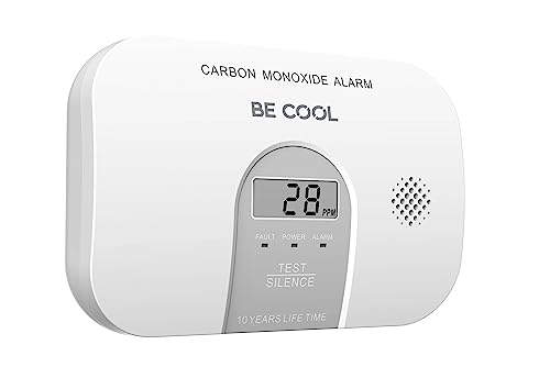 BE COOL Kohlenmonoxidmelder – Warnung durch lautes Signal, elektronischer Sensor, Lange Batterielebensdauer