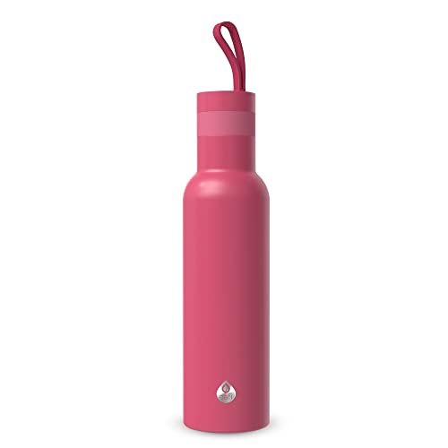 Dafi Isolierte Edelstahl-Wasserflasche | 500 ml | große Thermoflasche | auslaufsicher | Thermoflasche für heiße und kalte Getränke | auslaufsicher | vakuumisolierte Weithalsflasche | BPA-frei | Rosa
