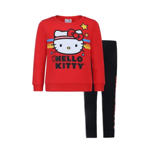 Hello Kitty 2 Piece Red Striped Pullover Sweater with Black Legging Set (6X-Large)