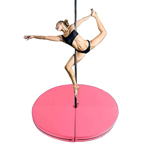 Pole-Dance-Matte, Durchmesser 120 cm, rund, faltbar, tragbar, Fitness-Pole-Dance-Crash-Matte, geeignet für Anfänger, Fitness-Studio, rutschfeste Sicherheitsmatte