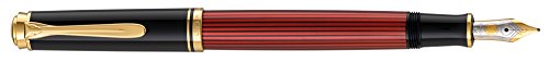 Pelikan Füllhalter , Souverän 400, , schwarz/rot, EF