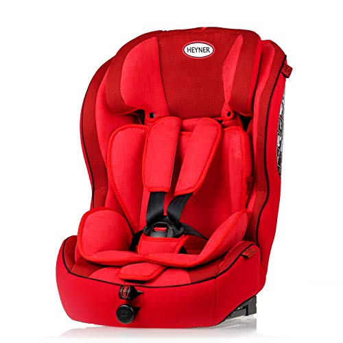 HEYNER® Kids Kindersitz MultiRelax AERO Fix Auto-Kindersitz mit ISOFIX (Gruppe 1,2,3 Gewicht: 9-36kg) (rot)