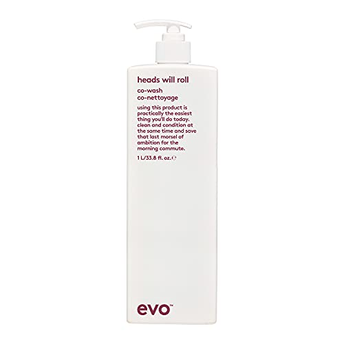 Evo heads will roll co−wash 1l | Leicht schäumender Reinigungs-Conditioner für welliges, lockiges Haar I verleiht Geschmeidigkeit und reduziert Frizz I vegan, ohne Sulfate
