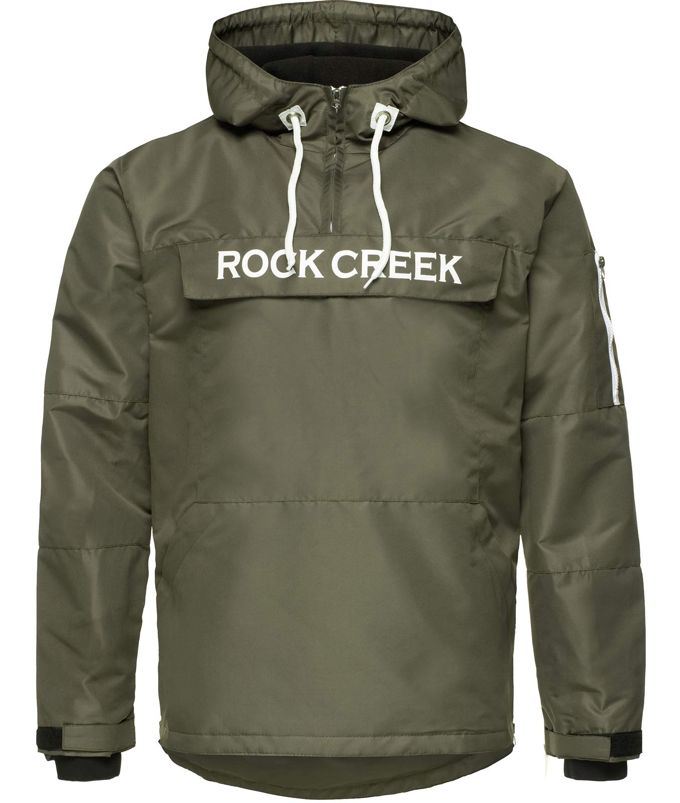 Rock Creek Herren Windbreaker Jacke Übergangsjacke Anorak Schlupfjacke Kapuze Regenjacke Winterjacke Herrenjacke Jacket H-167 Dunkelgrün 2XL