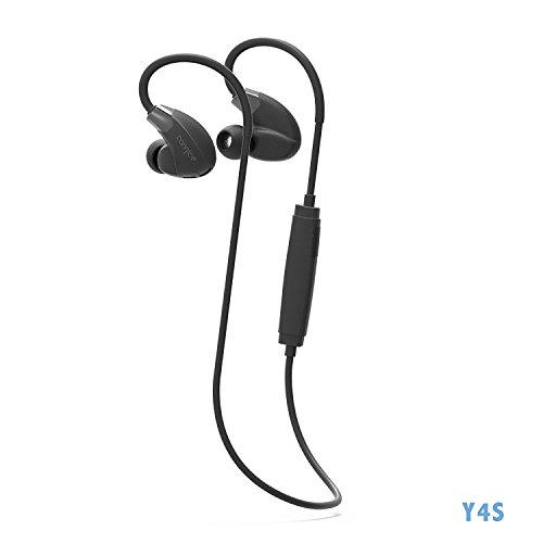 conecto SC1411 Y4 Bluetooth Kopfhörer by Cannice - In Ear | Kabellose 4.1 Sport Kopfhörer Stereo mit Ohrbügel | 10m Reichweite, Ultra leicht, wasserabweisend, schwarz
